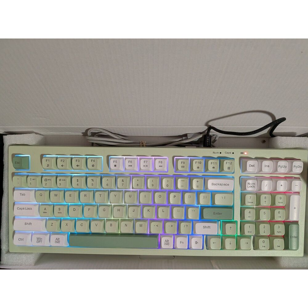 LEOBOG x AULA K99 Wireless RGB Membrane Keyboard – Triple Mode (Matcha Green)